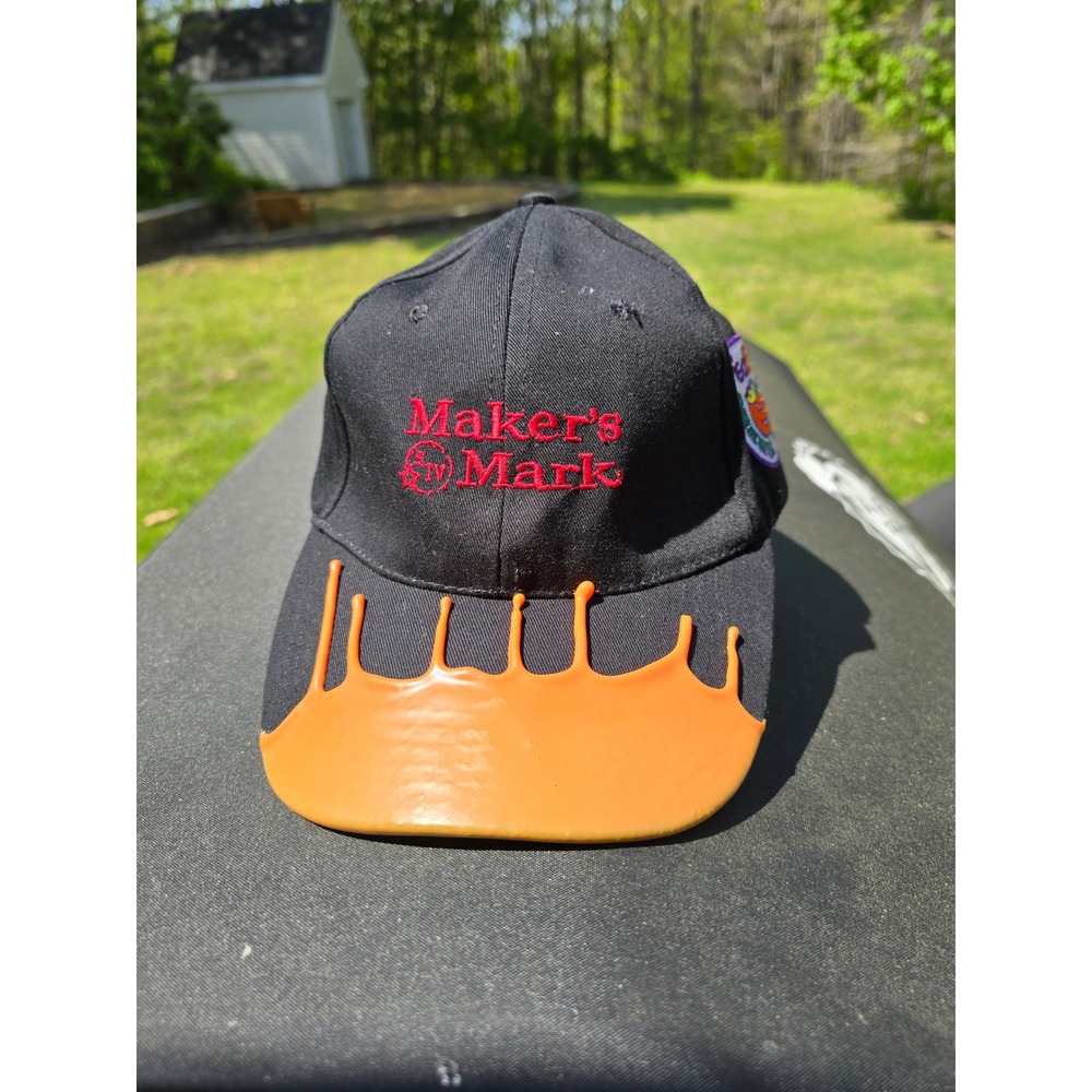 Maker's‎ Mark Wax Drip Hat FedEx Orange Bowl Bourbon Whiskey Promo Black Cap